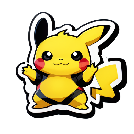 a mistura de kungfu panda e pikachu, mas o corpo deve ser da cor do pikachu sticker