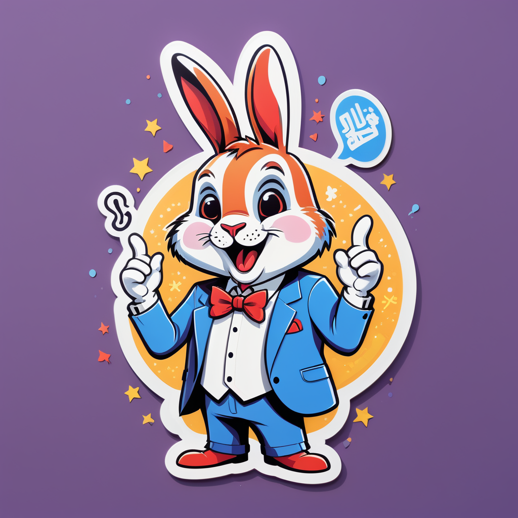 Witty Rabbit Comedian sticker