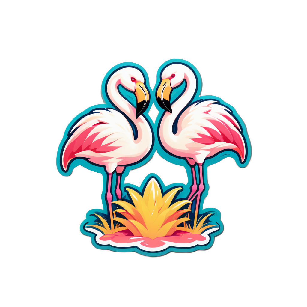 Plump Vanille Flamingos sticker