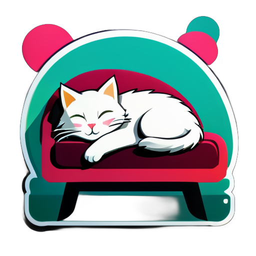 Cat sleeping on a sofa sticker