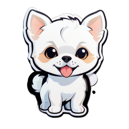 un petit chien, de couleur blanche, adorable sticker