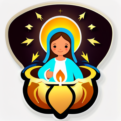 crear stikers del nacimiento de jesus para velas sticker