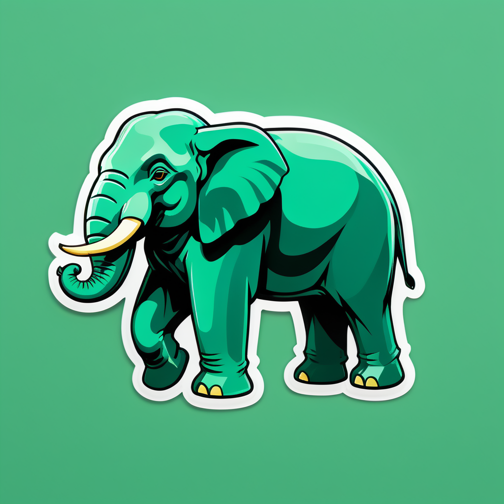 Bulky Emerald Elephants sticker