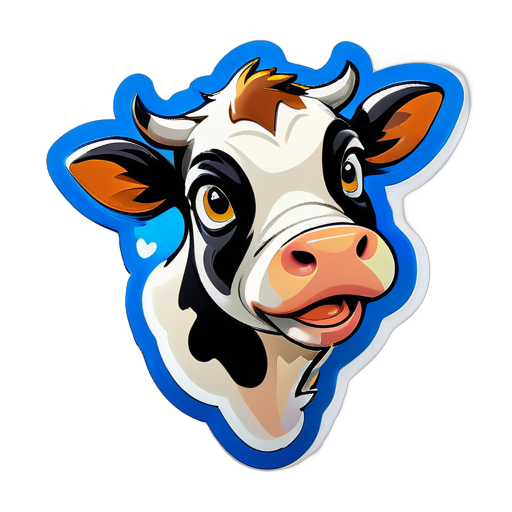 a cow try to fly sticker