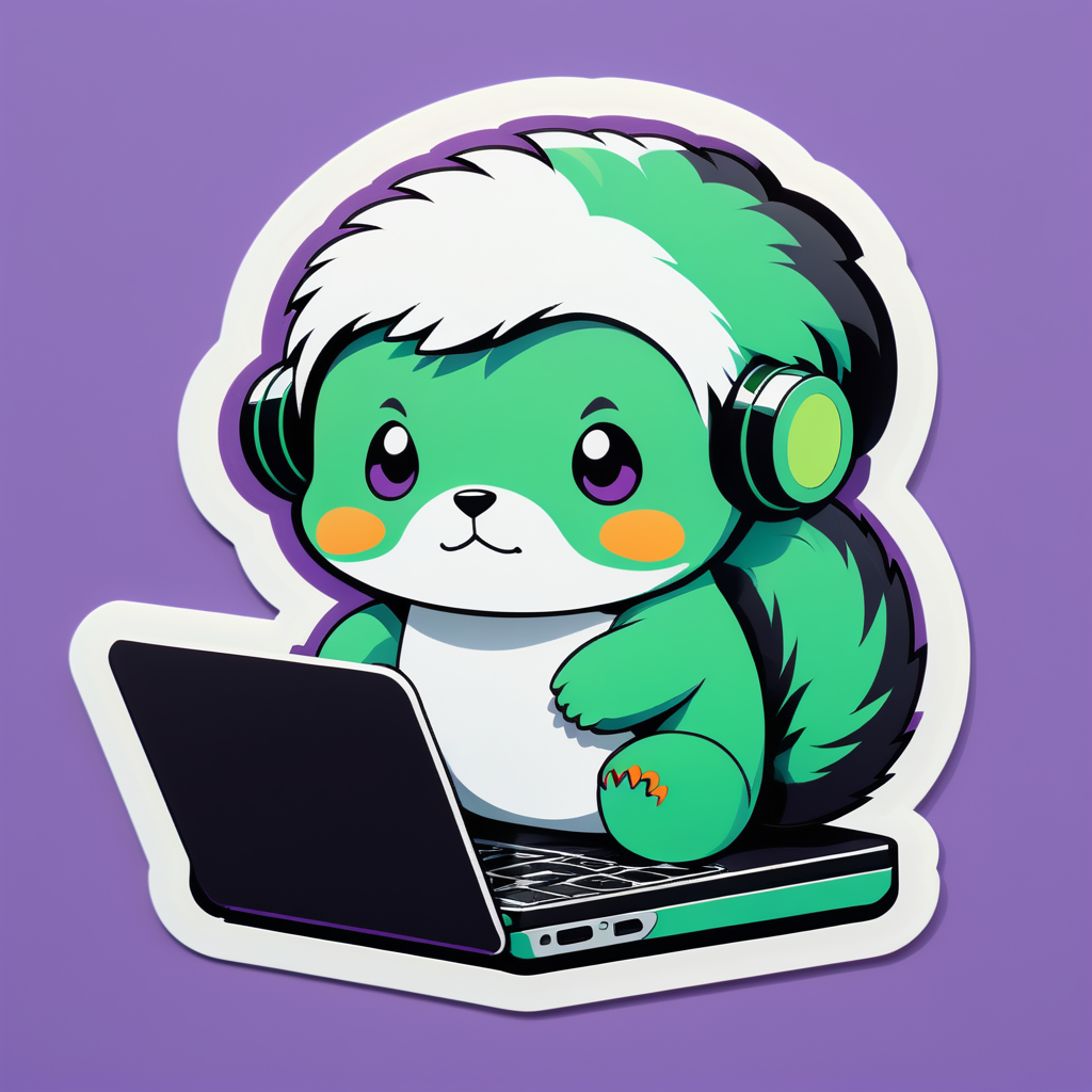 Lo-Fi Lemming with Laptop sticker