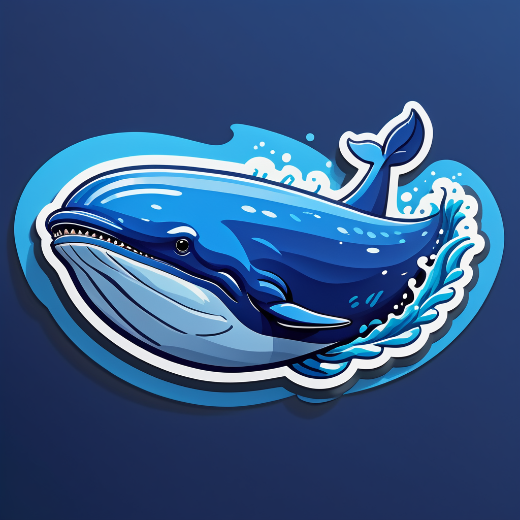 Blue Whale Diving in the Deep Sea sticker