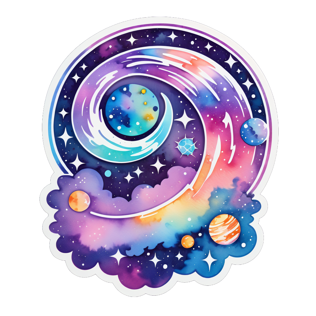 Watercolor Galaxy sticker