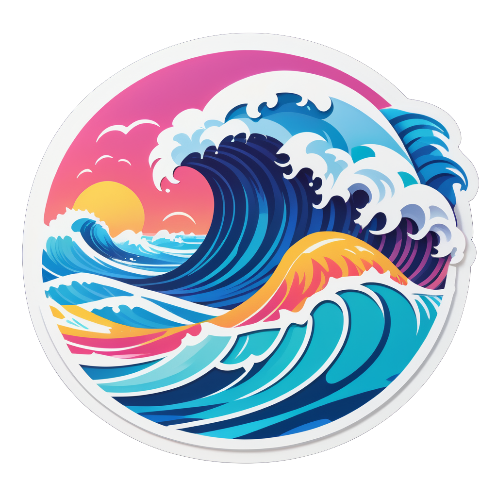 Rolling Waves sticker