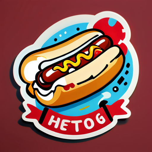 tatuaje old school, hot dog sticker