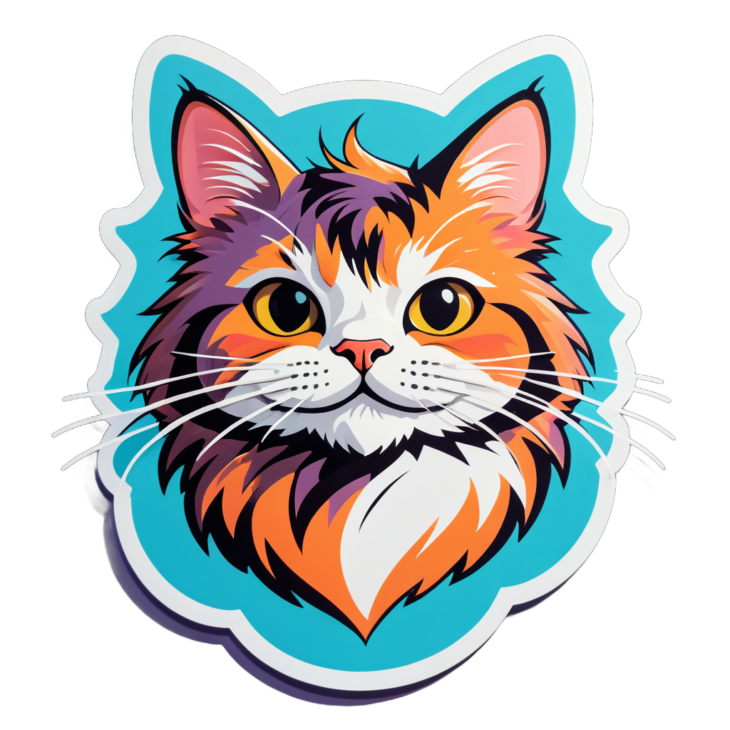 Whiskered Cat sticker