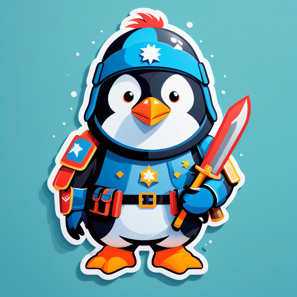 Brave Soldat Pingouin sticker