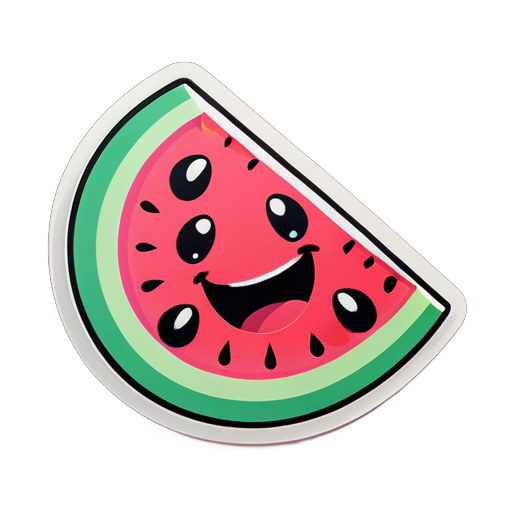 A smiling watermelon slice sticker