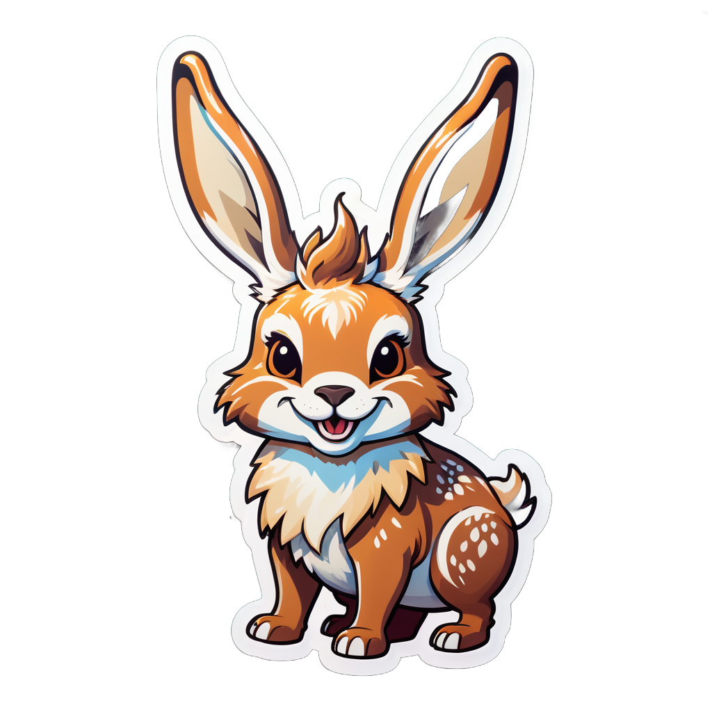 Beaming Jackalope sticker