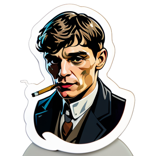 thomas shelby with ciggerate sticker