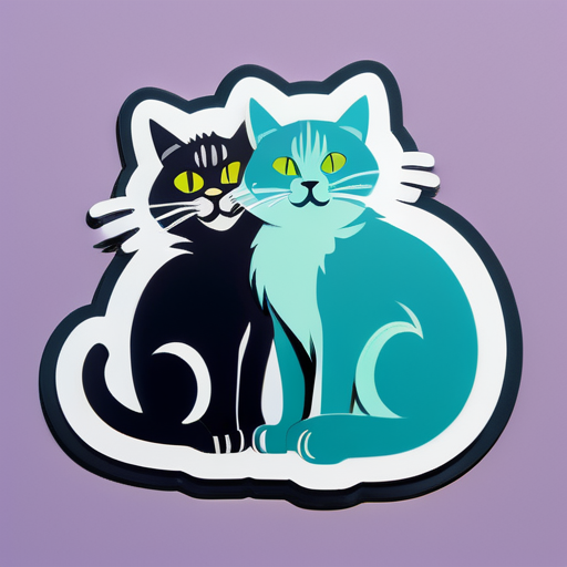 two cats sticker