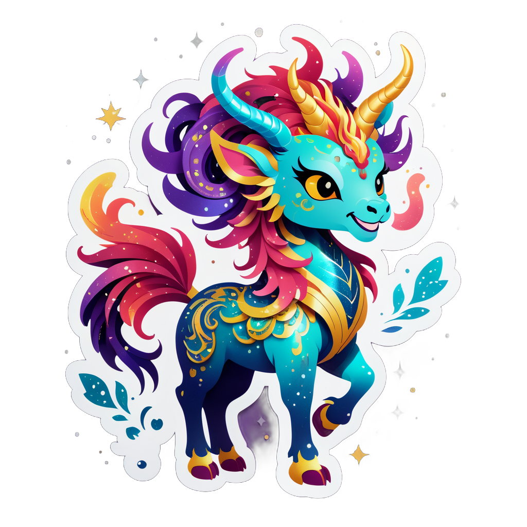 Sparkly Qilin sticker