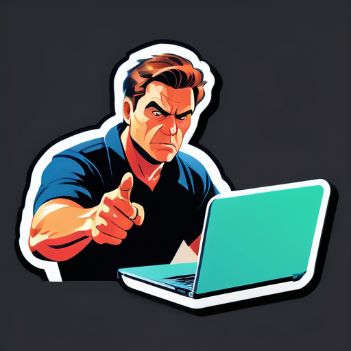 o homem deve apontar uma arma para o laptop sticker