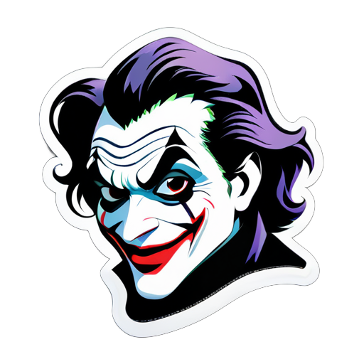 a black and white sticker of joker movie sticker