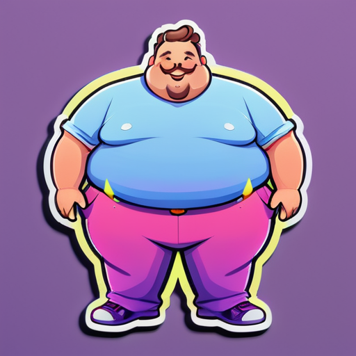 Hombre gordo gay y su jugoso trasero gordo sticker