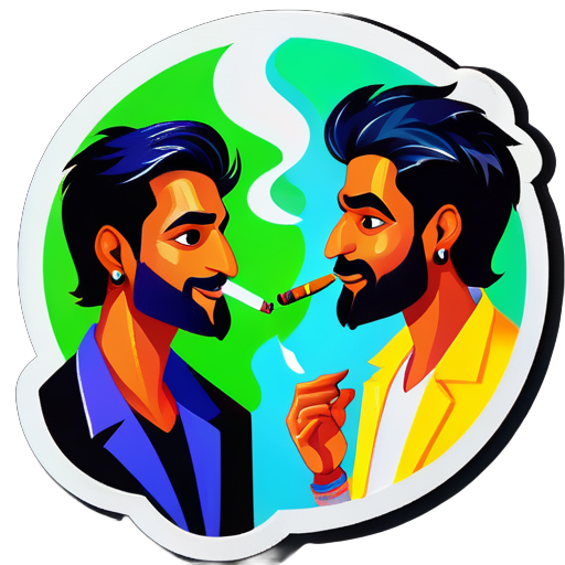 Sahil atri and mayur patil 흡연 sticker