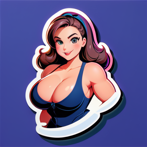 make a girl with big boos sticker