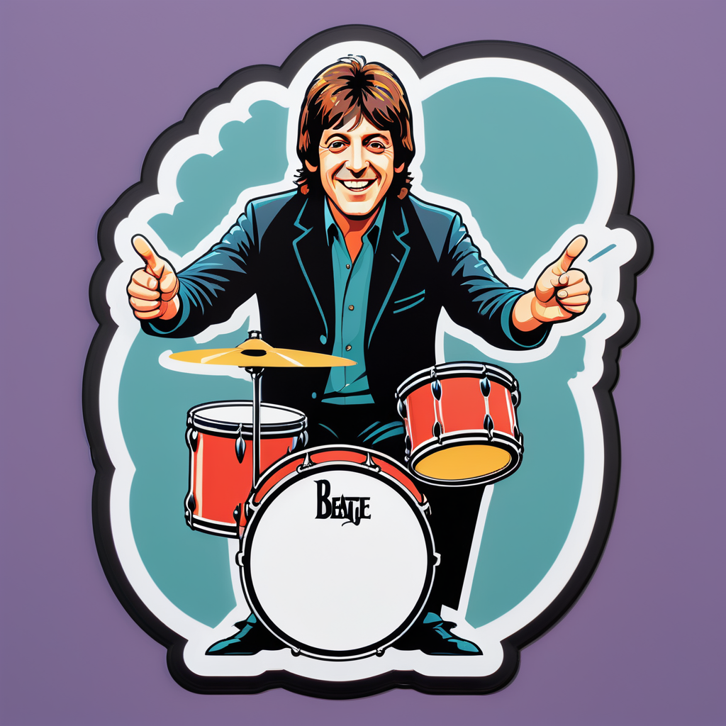 Beat Beatle with Drums sticker