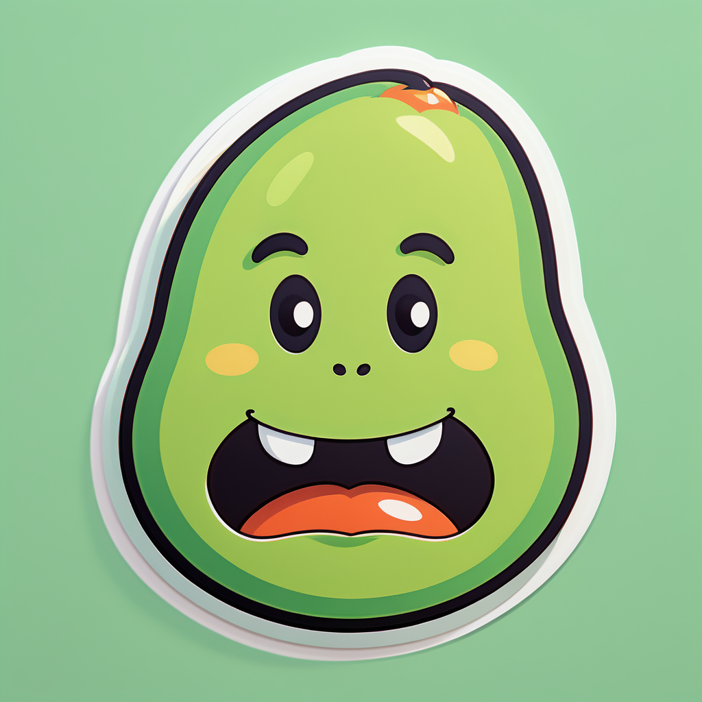 Quirky Cartoon Avocado sticker