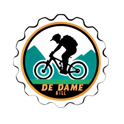 a logo with word"de charme"about mountain bike for a down hill club sticker