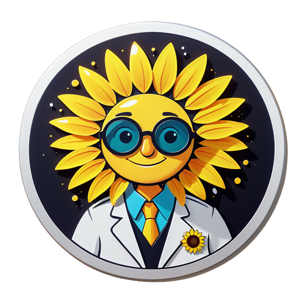 Cientista do Girassol Brilhante sticker