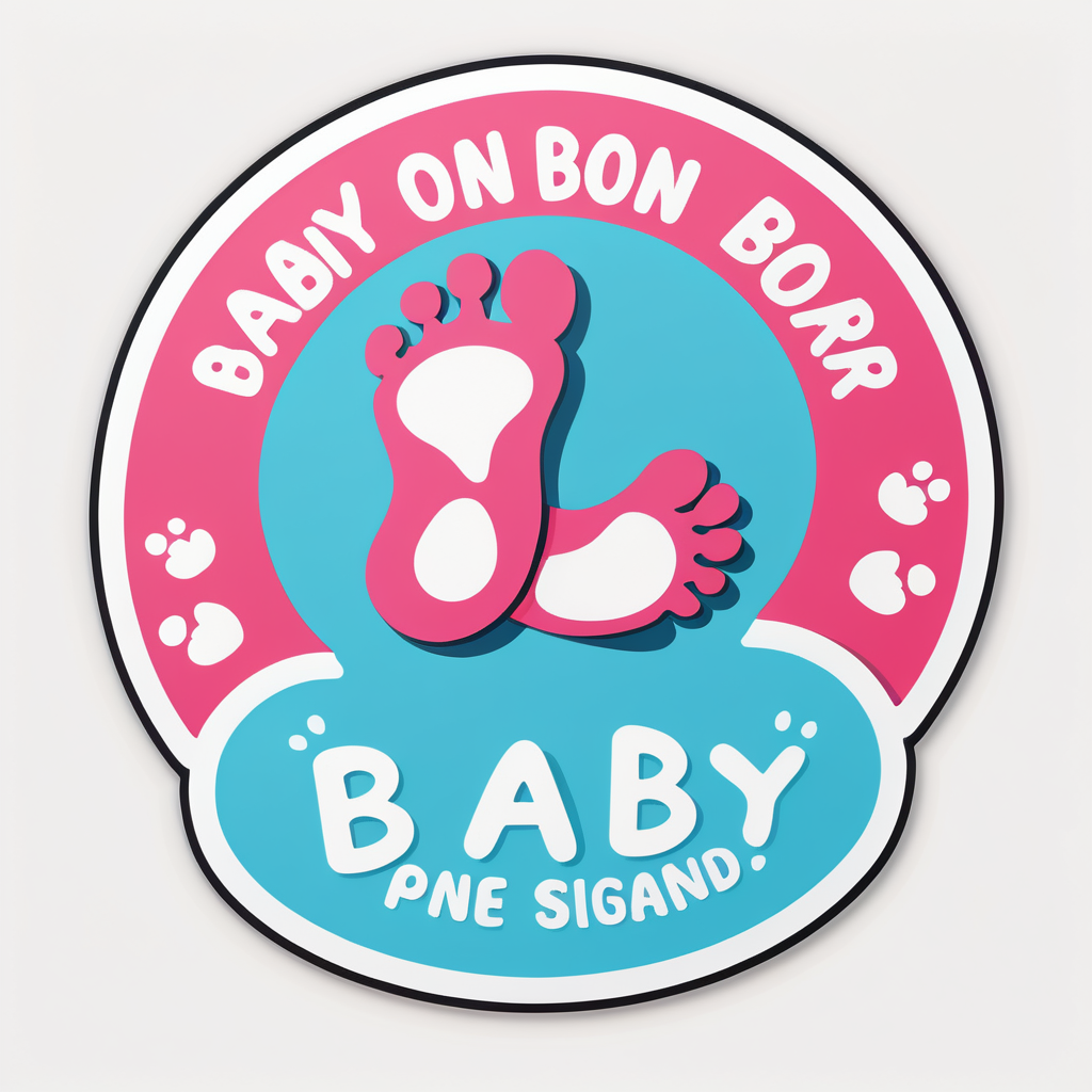 "Bebê a Bordo" com Pegadas Fofas sticker