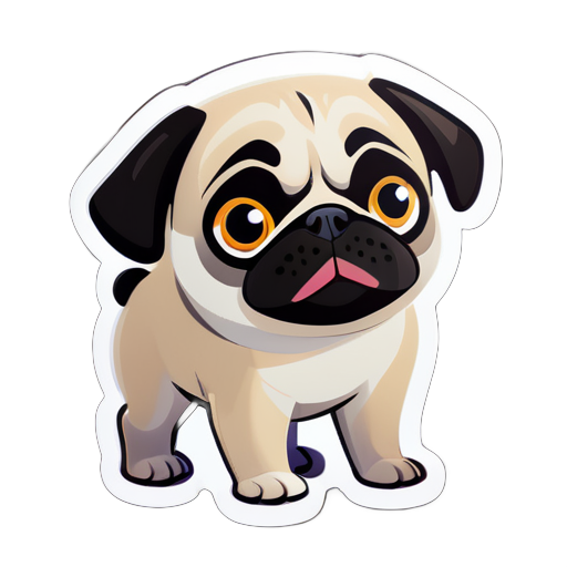 a cute pug dog sticker