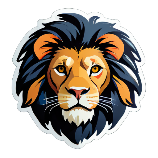 Lion face sticker