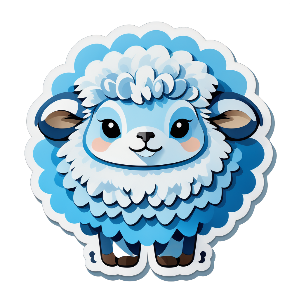 Fluffy Azure Sheep sticker