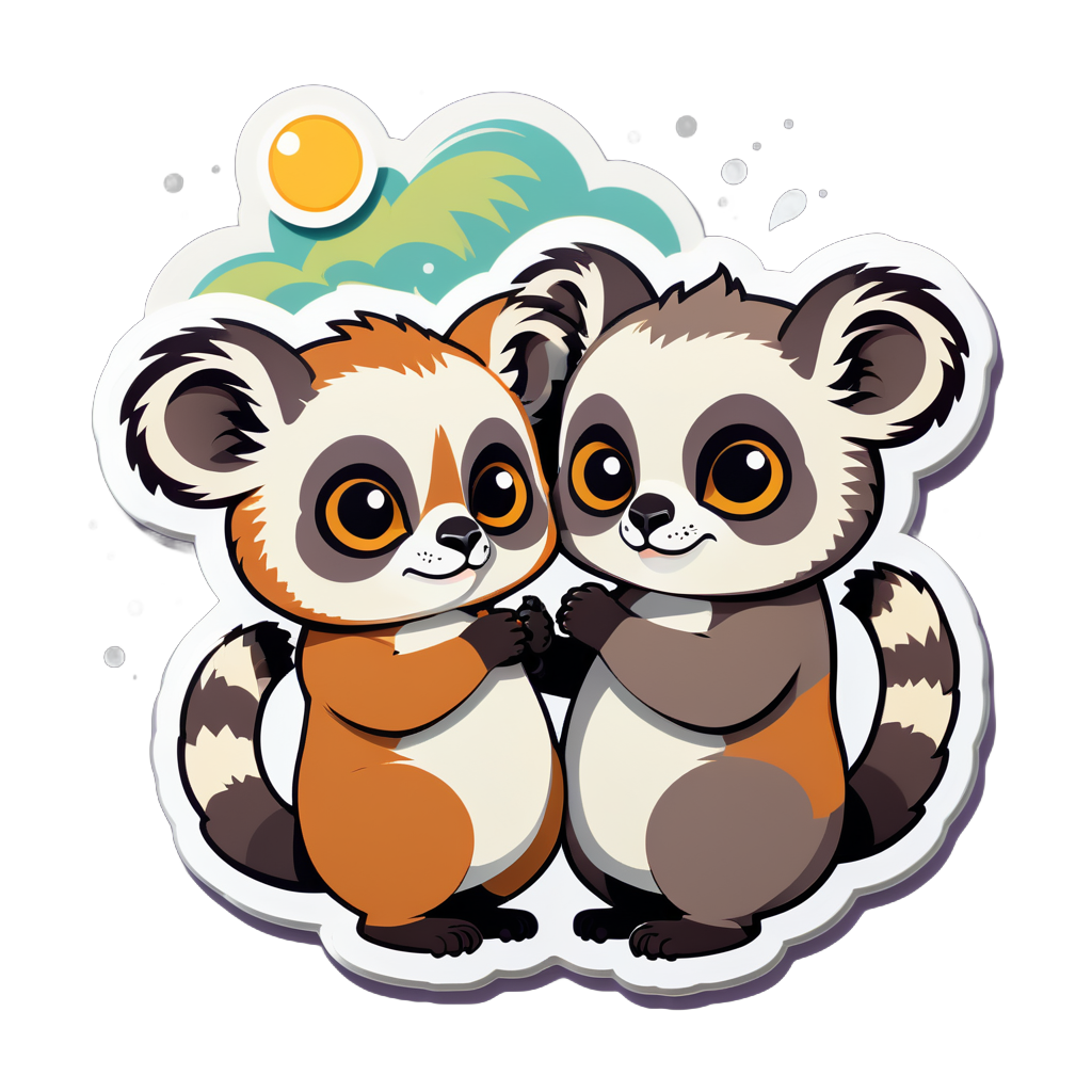 Pudgy Oatmeal Lemurs sticker