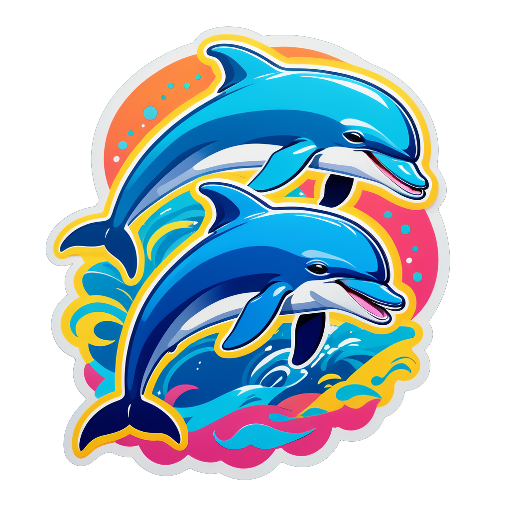 Doowop Dolphin with Backing Group sticker