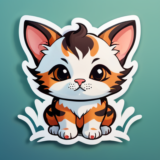 Chaton calme avec des narines de taureau sticker