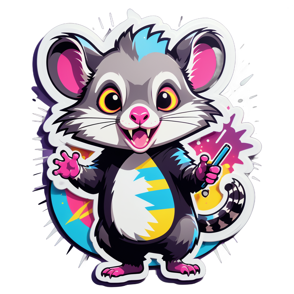 Pop Possum with Flashy Stage sticker