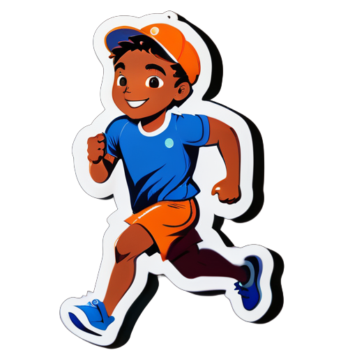 A boy who runs hard sticker