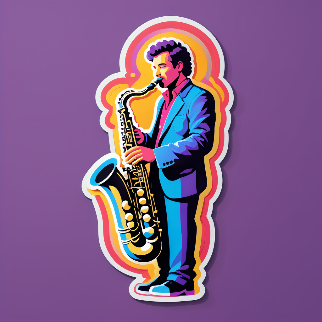 Saxophone élégant sticker