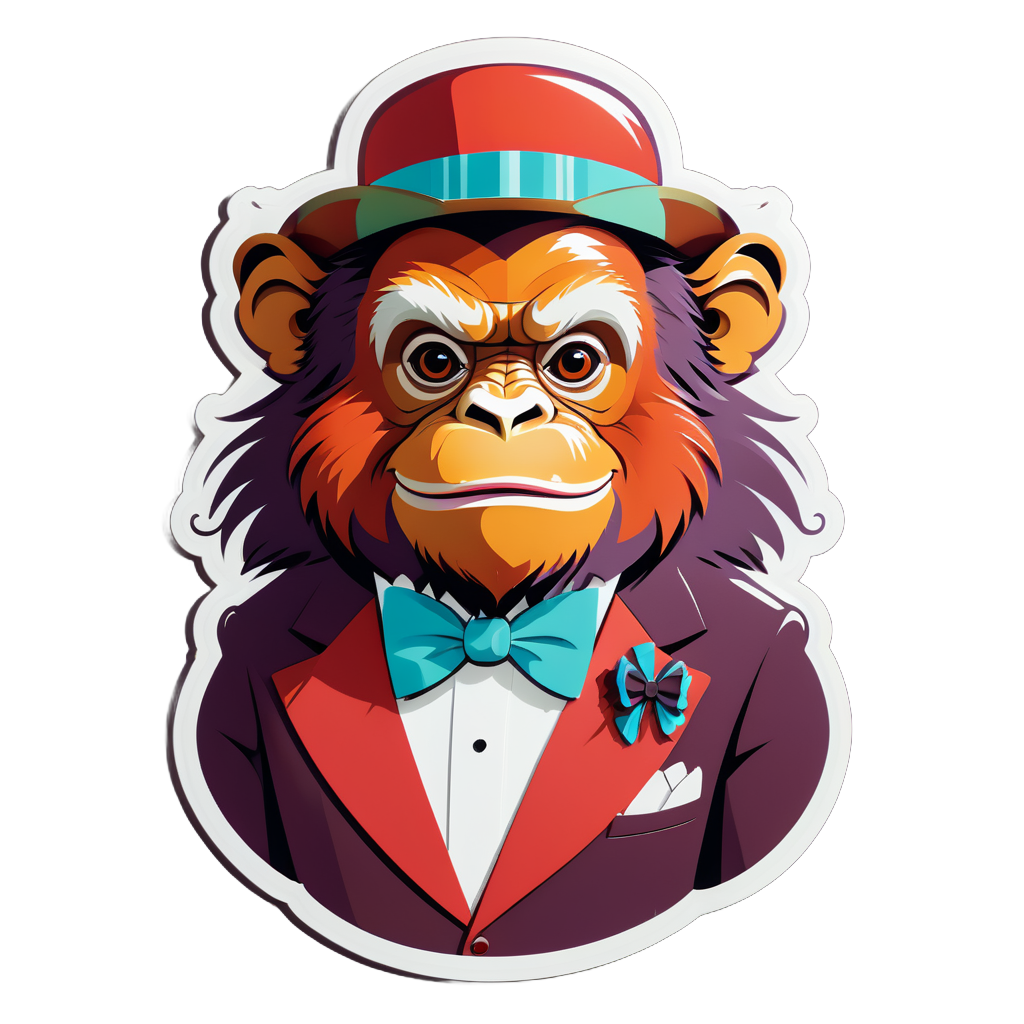 Opera Orangutan with Bow Tie sticker