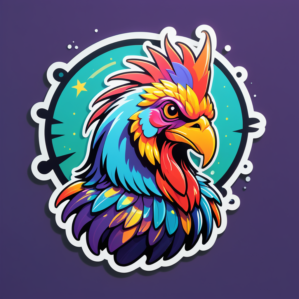 Coq brillant sticker