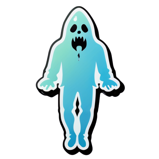 man standing on the head of a ghost sticker