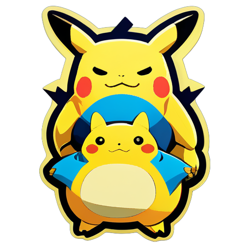 pikachu et snorlax sticker