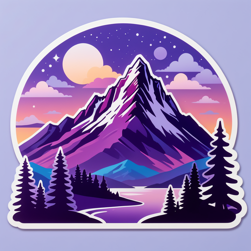 Purple Mountain Majesty bei Einbruch der Nacht sticker