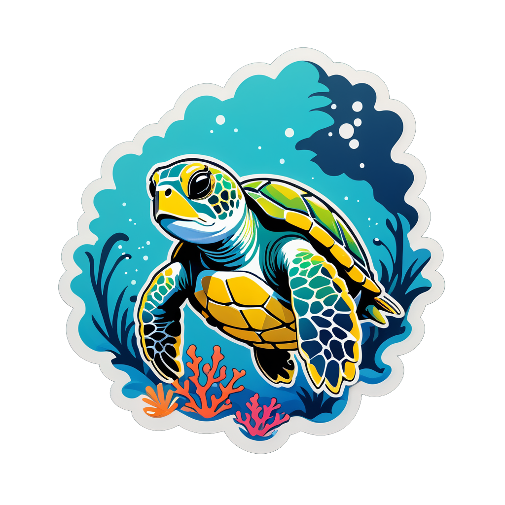 Calm Sea Turtle Diver sticker