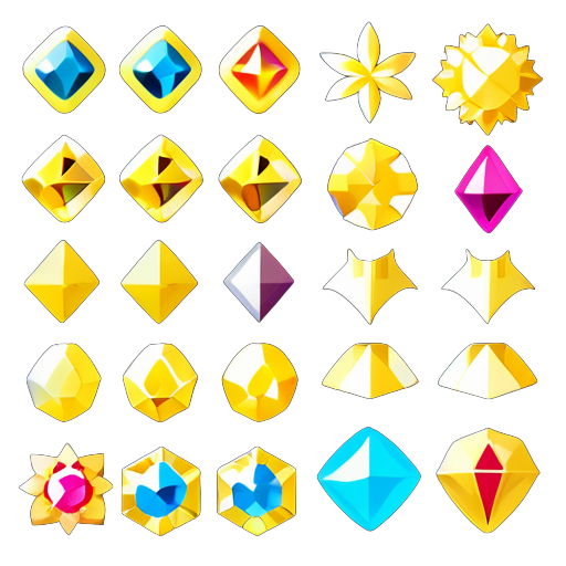 gems, gold sticker