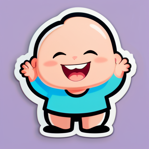 make a sticker of a cartoon saying"تم تعبءة الكرش بنجاح" sticker