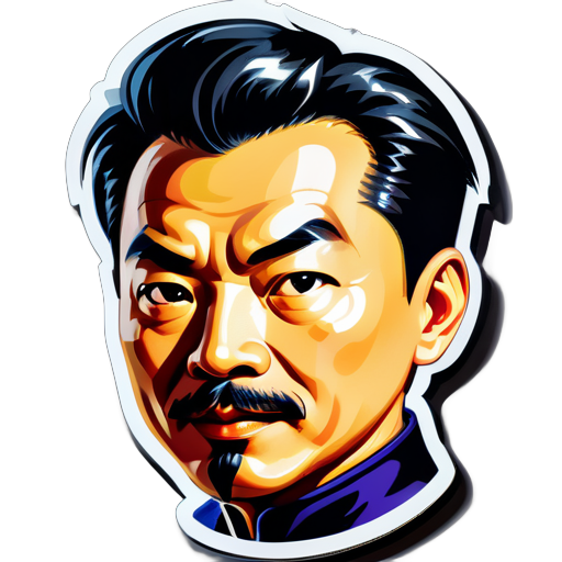 Lu Xun in carton sticker