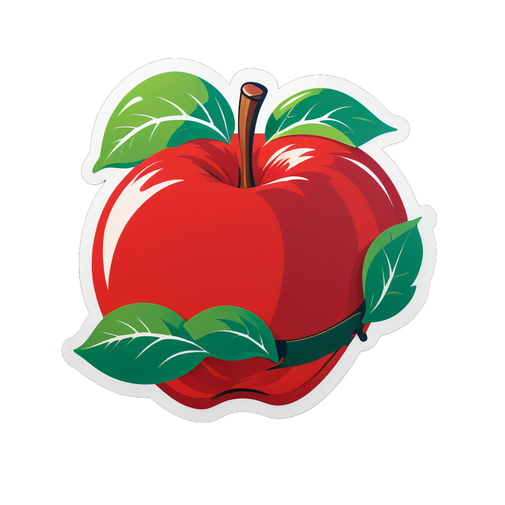 Roter Apfel, der an einem Baum reift sticker