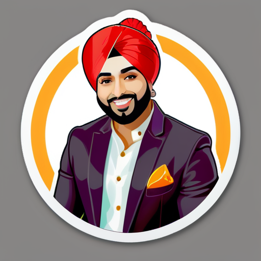 Vui lòng tạo một sticker của Karan Aujla, ca sĩ người Ấn Độ Punjab. sticker